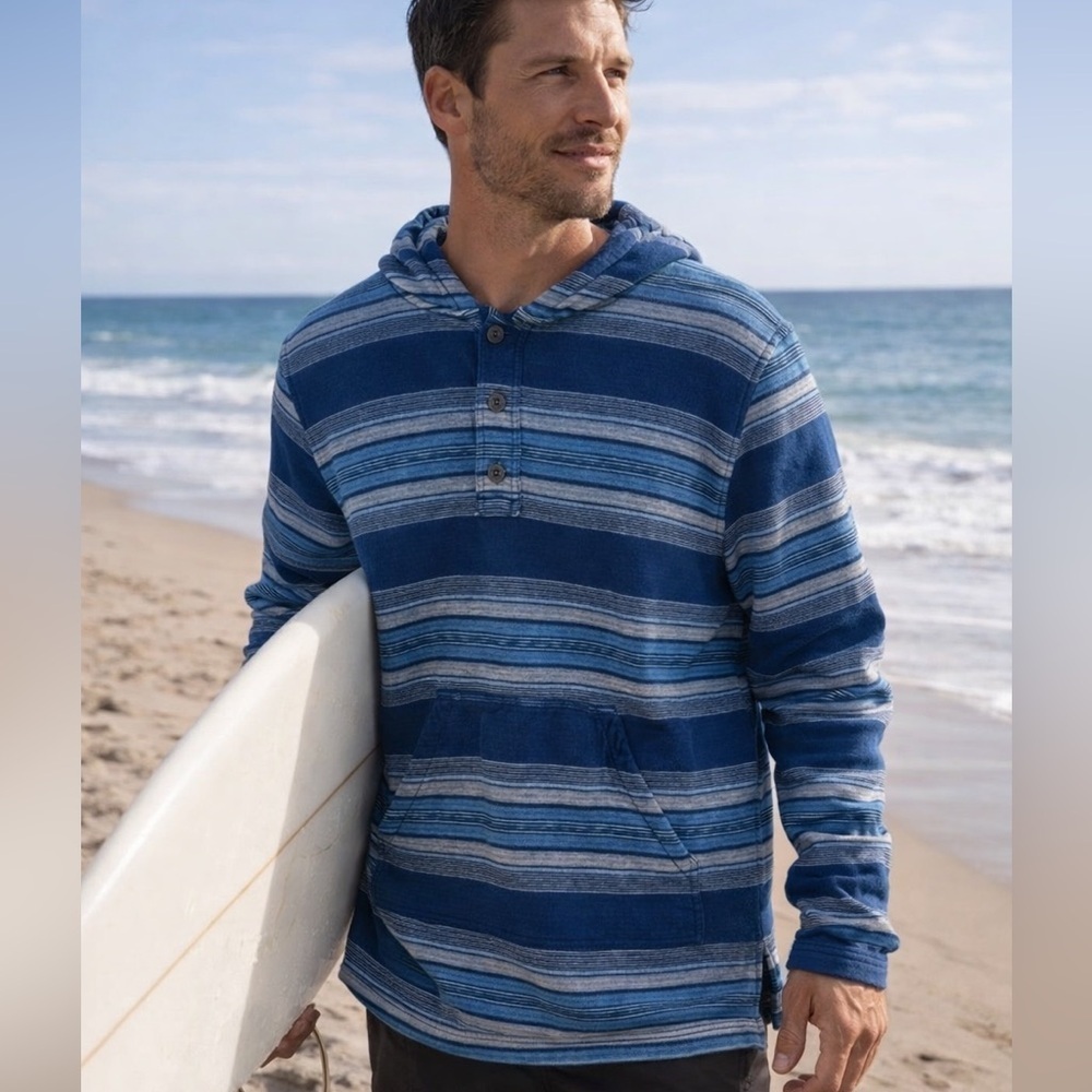 MENS MEDIUM SURF PENDLETON SERAPE STRIPE HOODIE